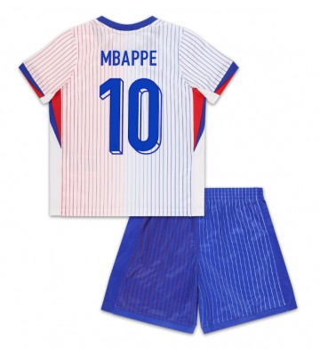 Frankrike Kylian Mbappe #10 Borta Kläder Barn EM 2024 Kortärmad (+ Korta byxor)